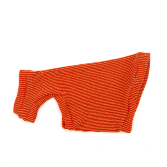 Orange Chunky Ribbed Shirt with One Arm Hole