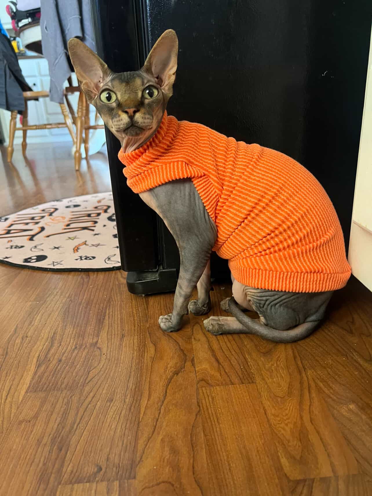 Orange Chunky Ribbed Shirt with One Arm Hole