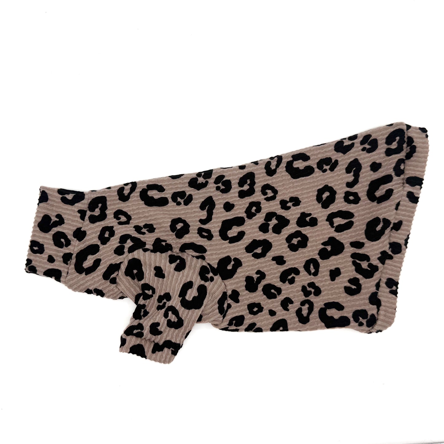 Mauve Cheetah Tutuneck Long Sleeve Chunky Ribbed Shirt