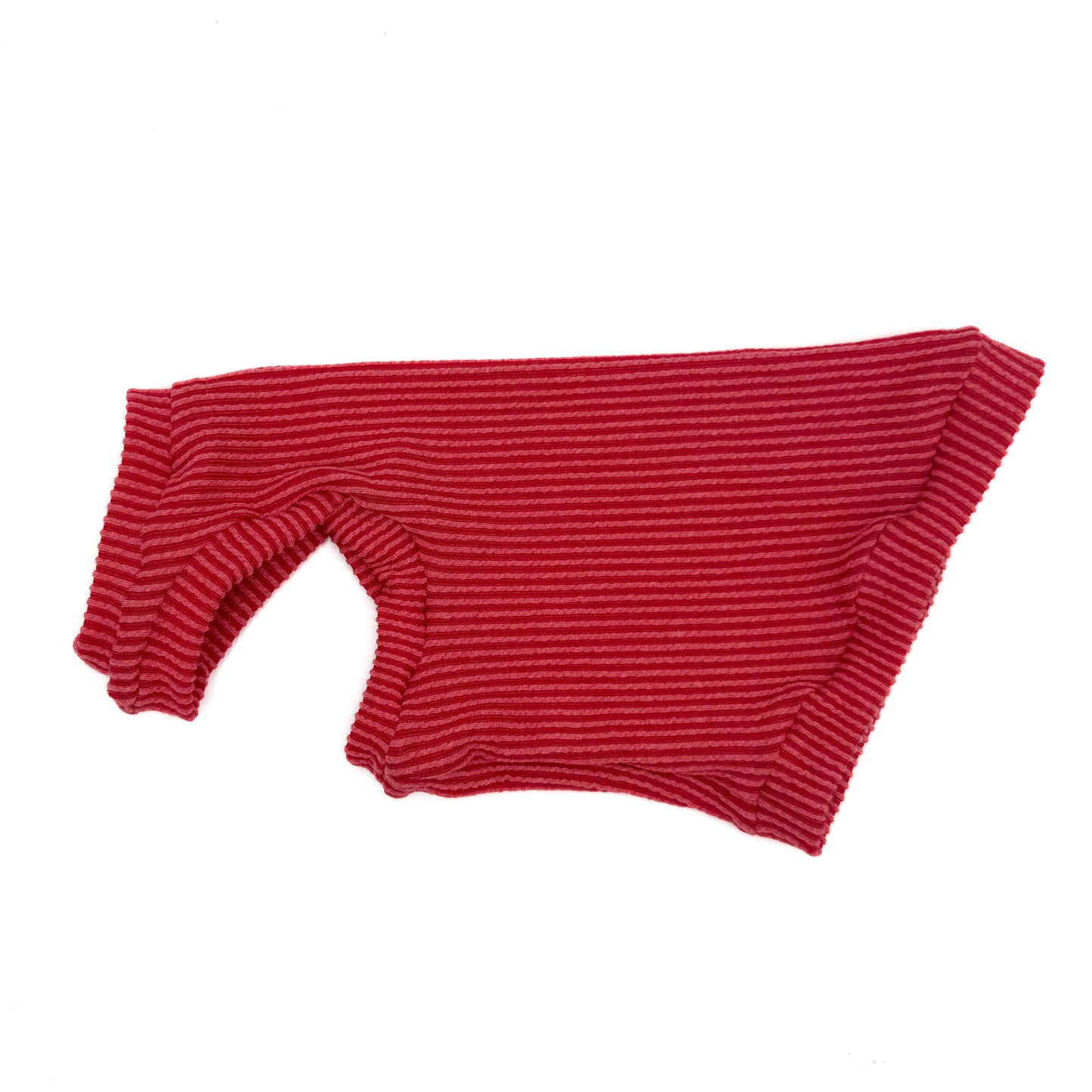 Christmas Red Chunky Ribbed Shirt with One Arm Hole