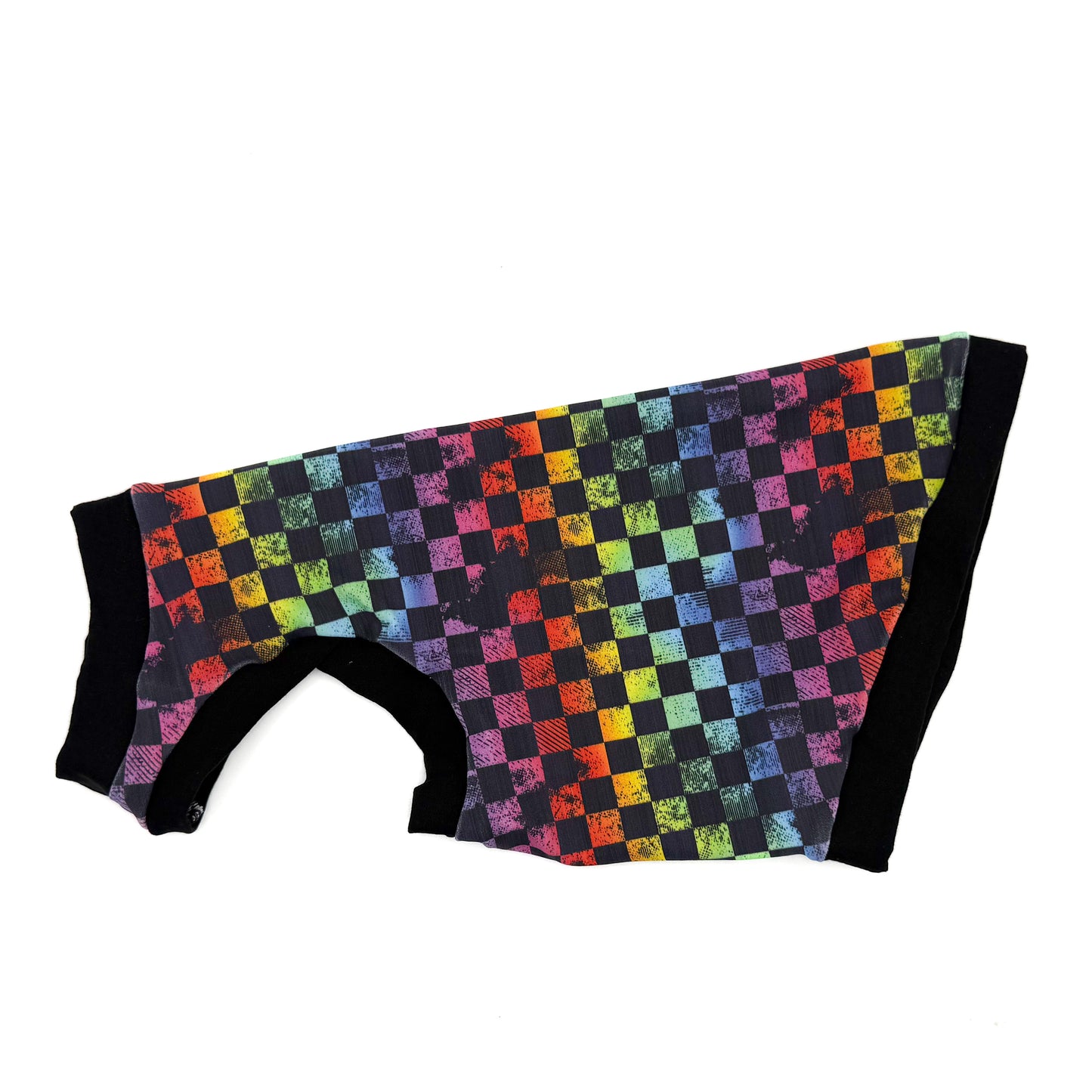 Rainbow Checkers UV 50+ Sun Protective Shirt with One Arm Hole