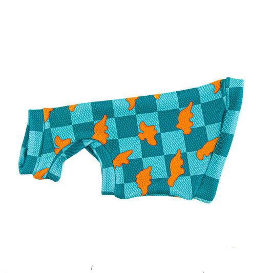 MSD X NoodyBums Teal Dino Nuggets Textured Shirt with One Arm Hole