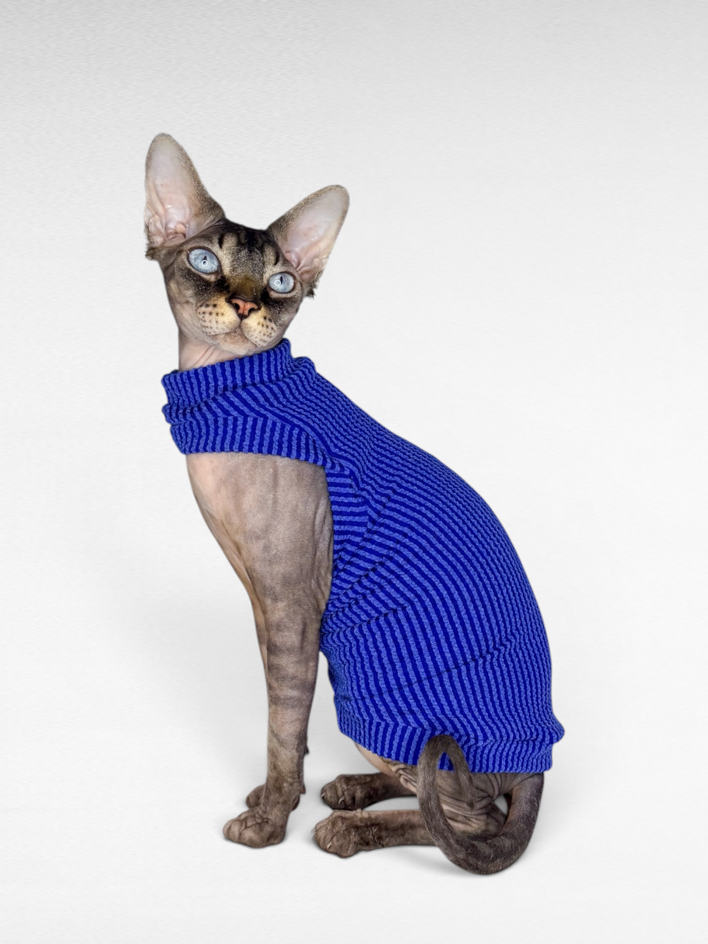 Royal Blue Chunky Ribbed Shirt with One Arm Hole