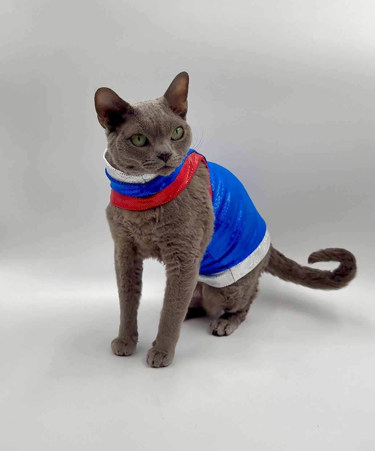 Royal Runway Color Block Fashion Shirt with One Arm Hole