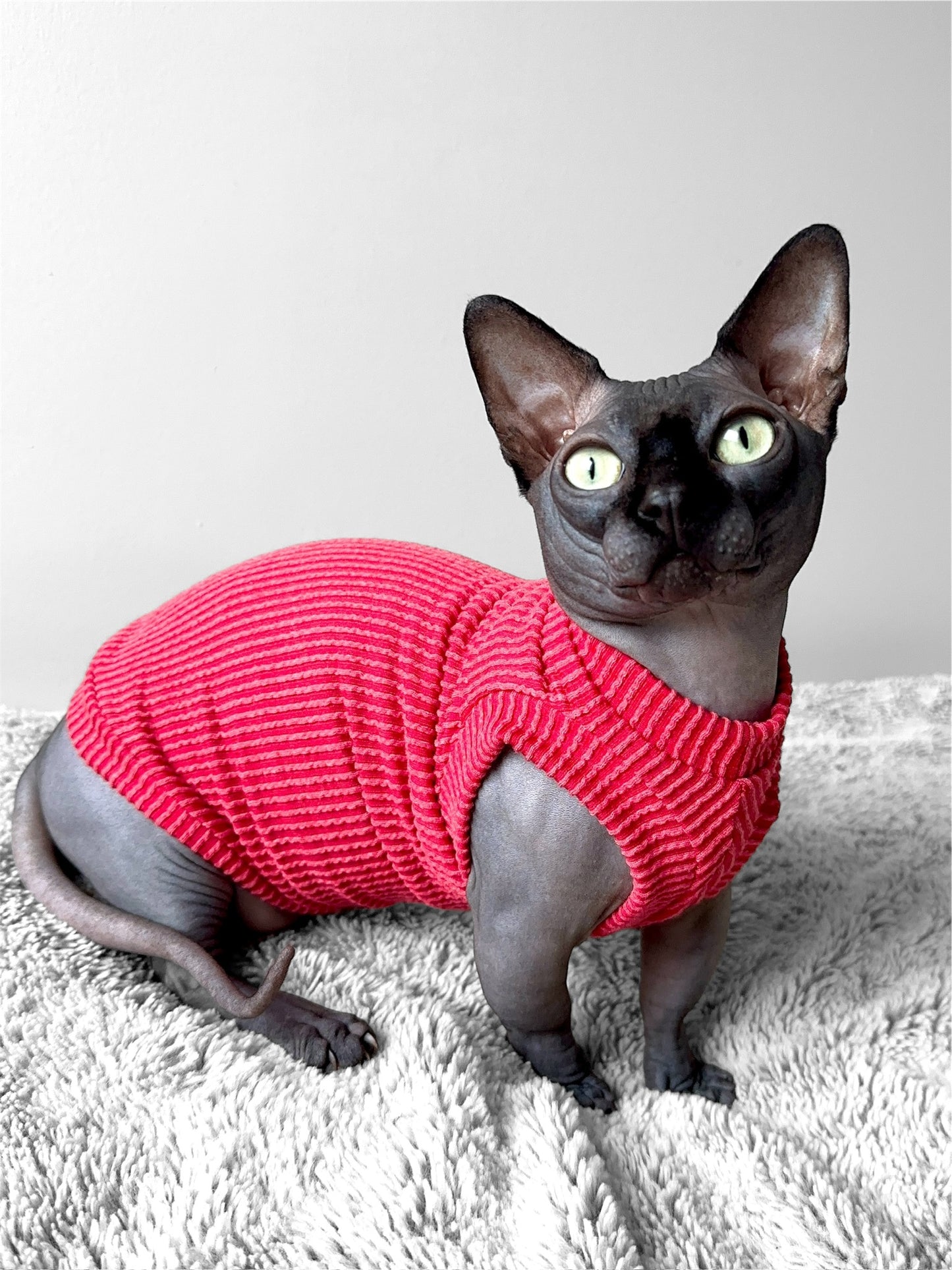 Red Chunky Ribbed Shirt