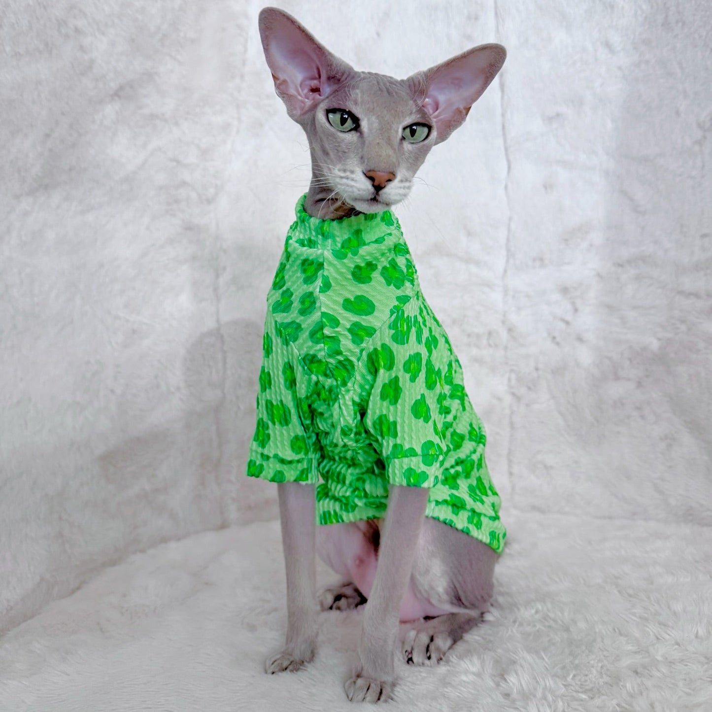 Sour Apple Leopard Long Sleeve Chunky Ribbed Shirt