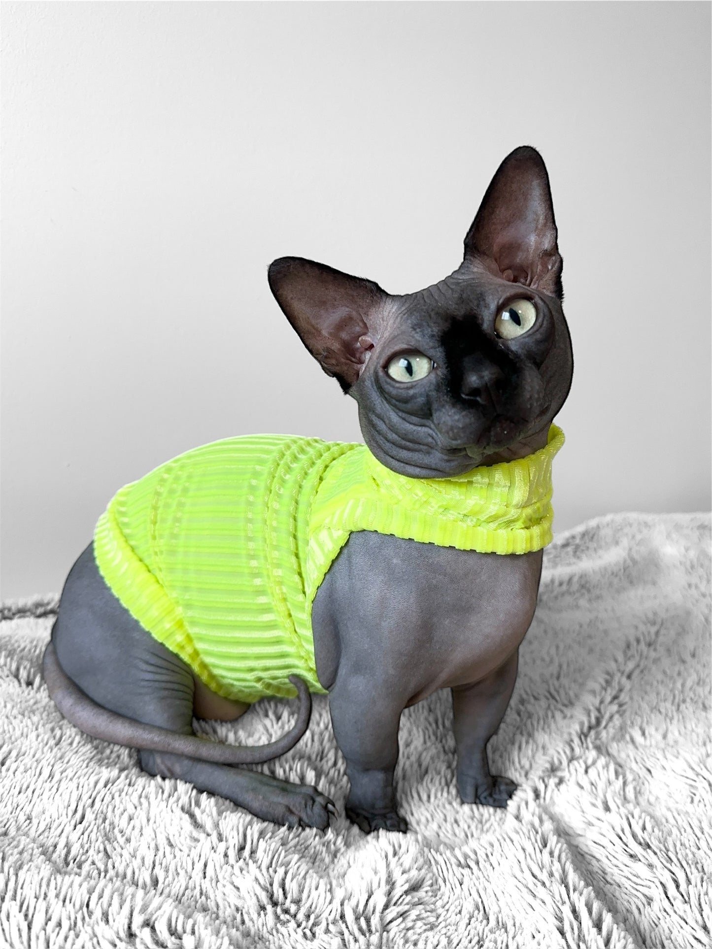 Neon Sol Ribbed Velvet Shirt with One Arm Hole