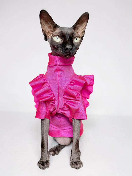 Beach Party Pink Wrinklebottom Sleeve Fashion Shirt