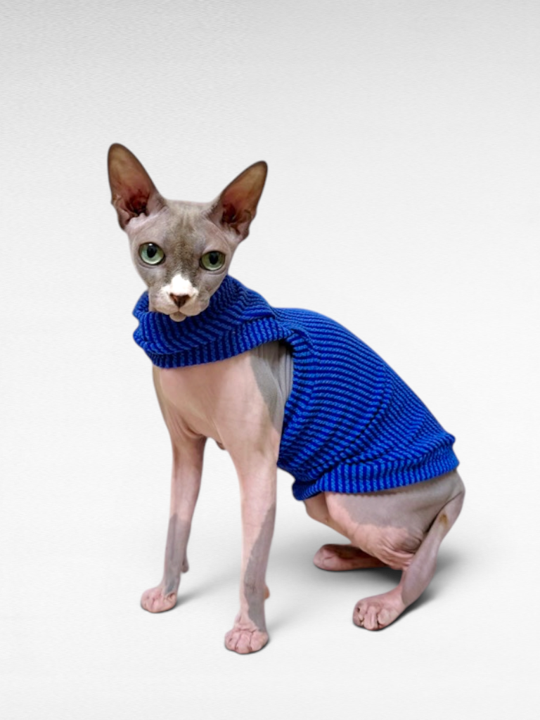 Royal Blue Chunky Ribbed Shirt with One Arm Hole