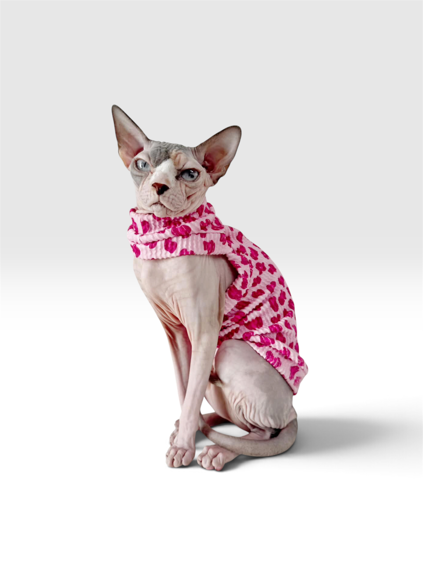 Bubblegum Leopard Chunky Ribbed Shirt with One Arm Hole