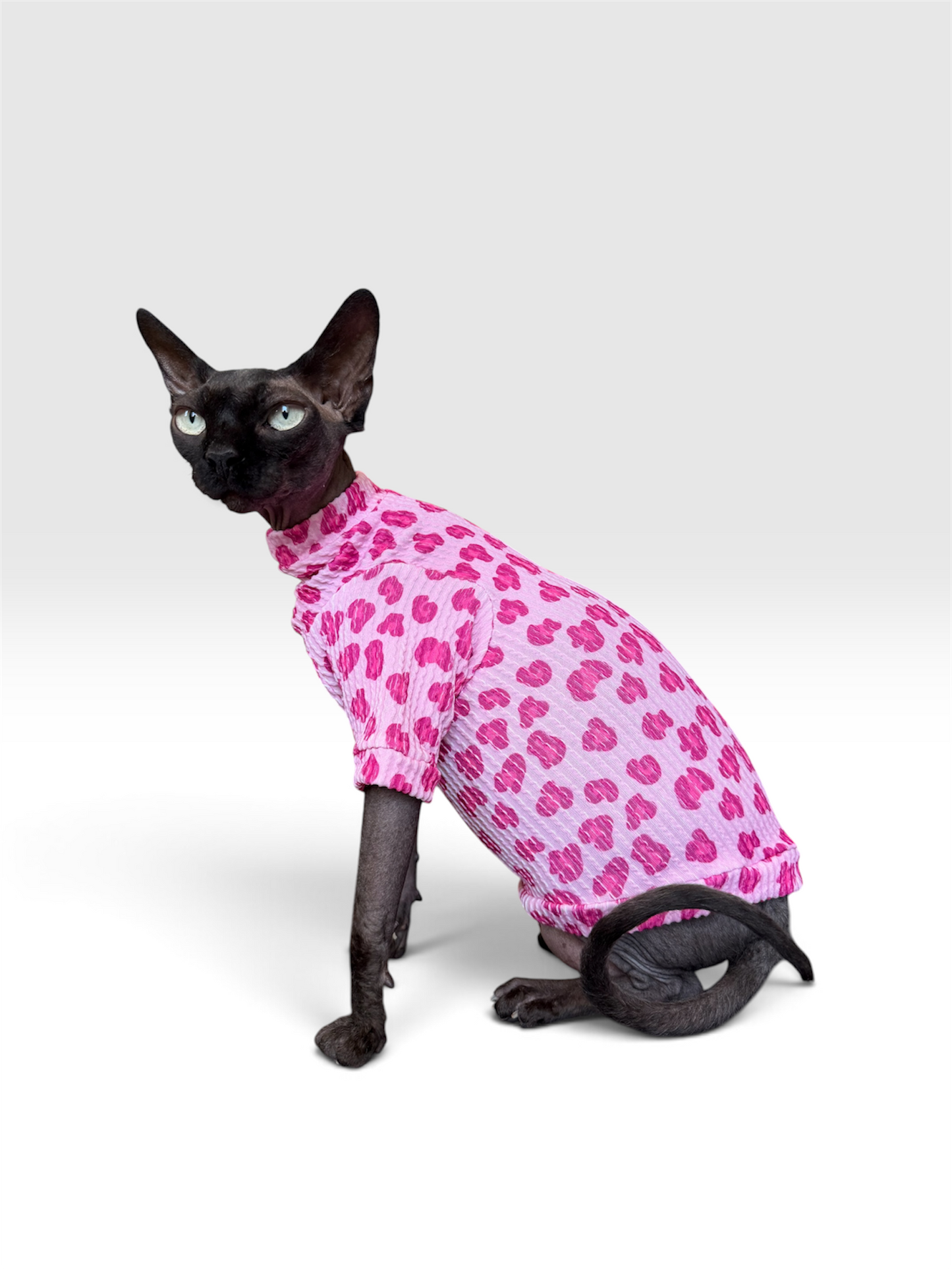 Bubblegum Leopard Long Sleeve Chunky Ribbed Shirt