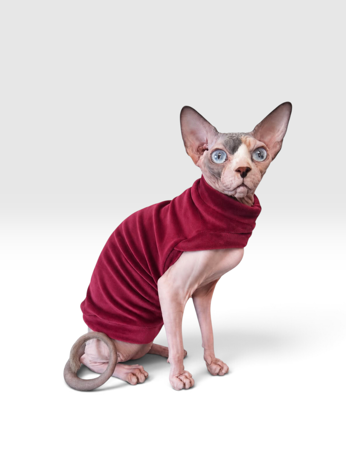 Sangria Plush Velvet Shirt with One Arm Hole