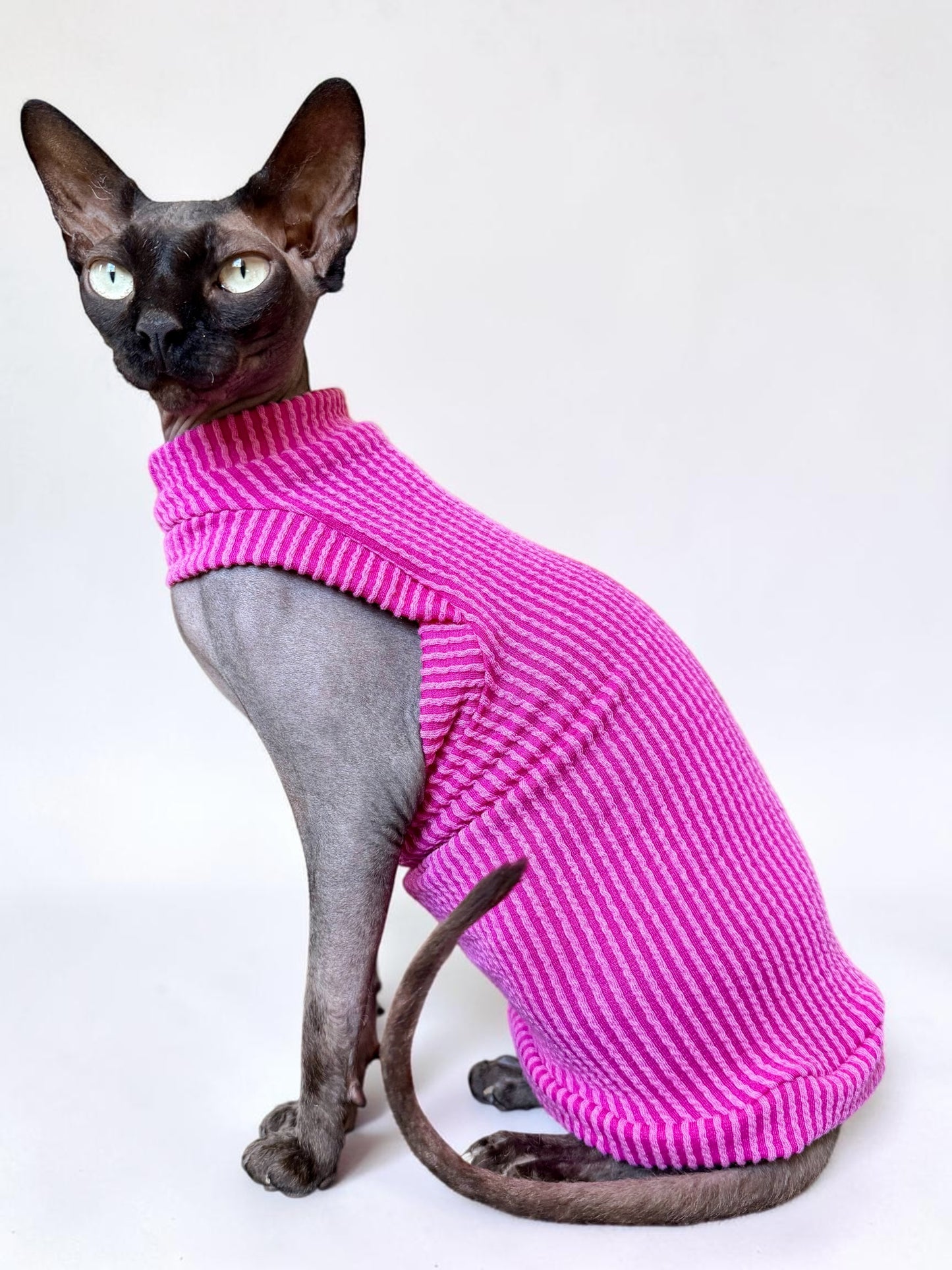 Raspberry Chunky Ribbed Shirt with One Arm Hole